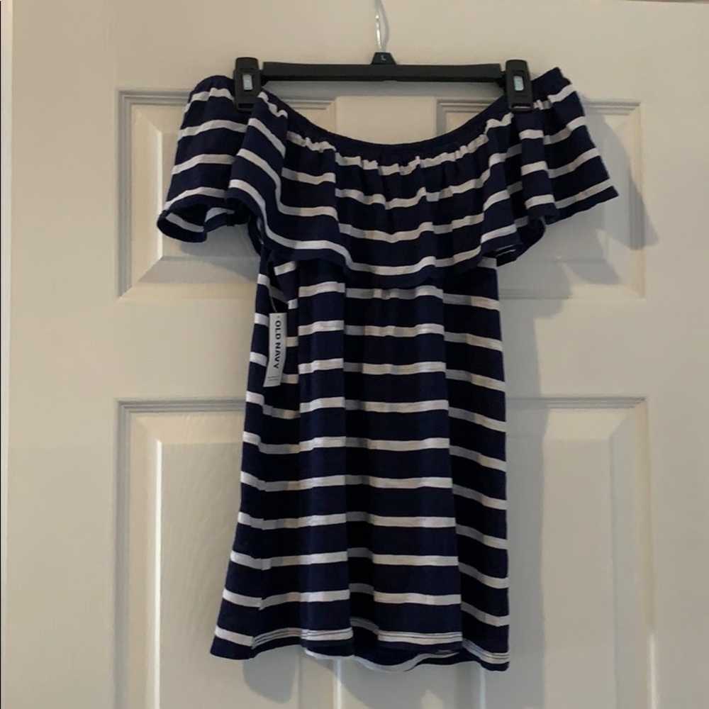Off the shoulder striped blouse